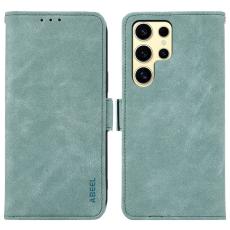 ABEEL - ABEEL Mobilskal till Samsung Galaxy S23 Ultra KonstL&auml;der Flip Bl&aring;