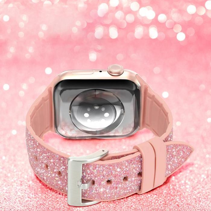 Kingxbar - Kingxbar Silicone Crystal Band Apple Watch 6 / 5 / 4 / 3 / 2 40mm / 38mm - Rosa