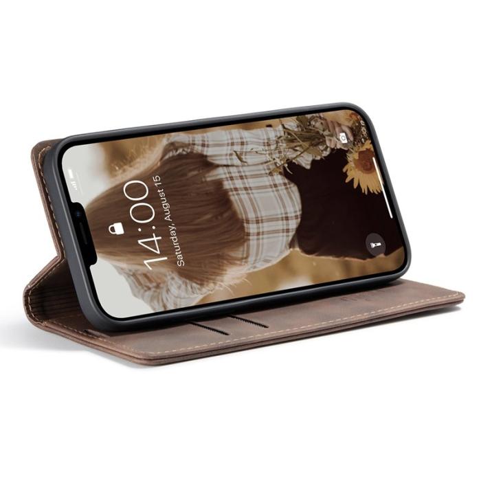 Caseme - CASEME 013 Wallet Mobilskal KonstLäder för iPhone 13 - Brun