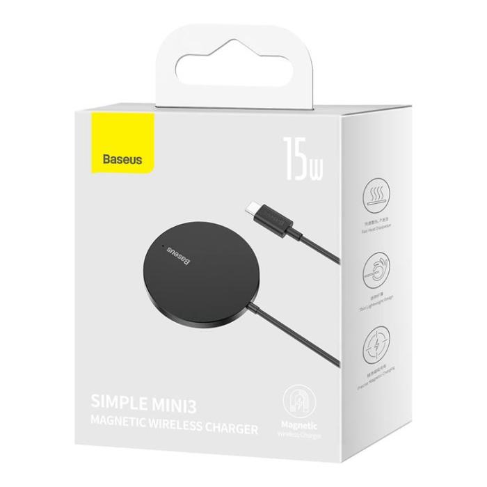 BASEUS - Baseus Mini3 Magsafe Trådlös Laddare Induction 15W - Svart