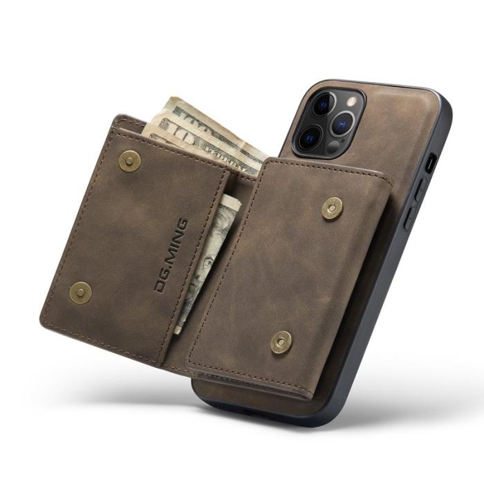 DG.MING - DG.MING M1 Series Plånboksfodral Konstläder för iPhone 13 Pro - Brun