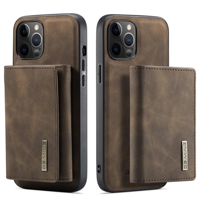DG.MING - DG.MING M1 Series Plånboksfodral Konstläder för iPhone 13 Pro - Brun