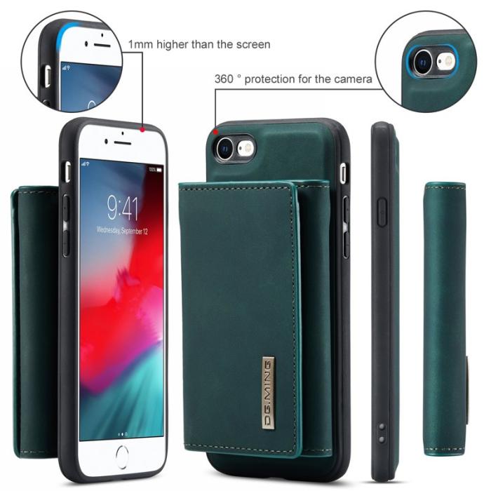 DG.MING - DG.MING M1 Series Plånboksfodral Konstläder för iPhone 7/8/SE 2020/2022 - Grön
