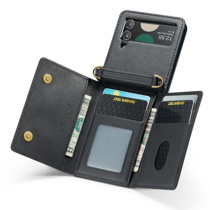 DG.MING - DG.MING Konstläder Plånboksfodral för Samsung Galaxy Z Flip3 5G - Svart