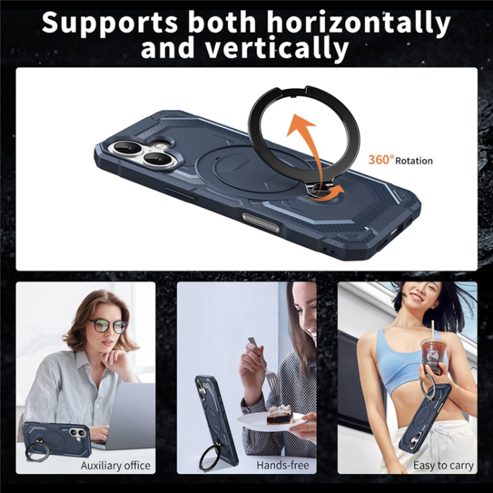 A-One Brand - iPhone 17 Mobilskal MagSafe Kickstand TPU + PC - Blå