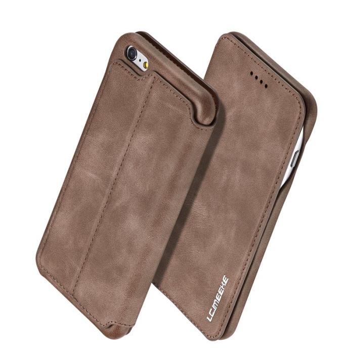 LC.imeeke - LC.IMEEKE Mobilskal till iPhone 6s Plus/6 Plus Retro Äkta läder - Brun