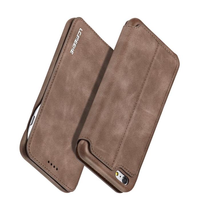 LC.imeeke - LC.IMEEKE Mobilskal till iPhone 6s Plus/6 Plus Retro Äkta läder - Brun