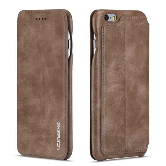 LC.imeeke - LC.IMEEKE Mobilskal till iPhone 6s Plus/6 Plus Retro Äkta läder - Brun