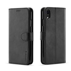 LC.imeeke - LC.IMEEKE iPhone XR Pl&aring;nboksfodral i Konstl&auml;der - Svart