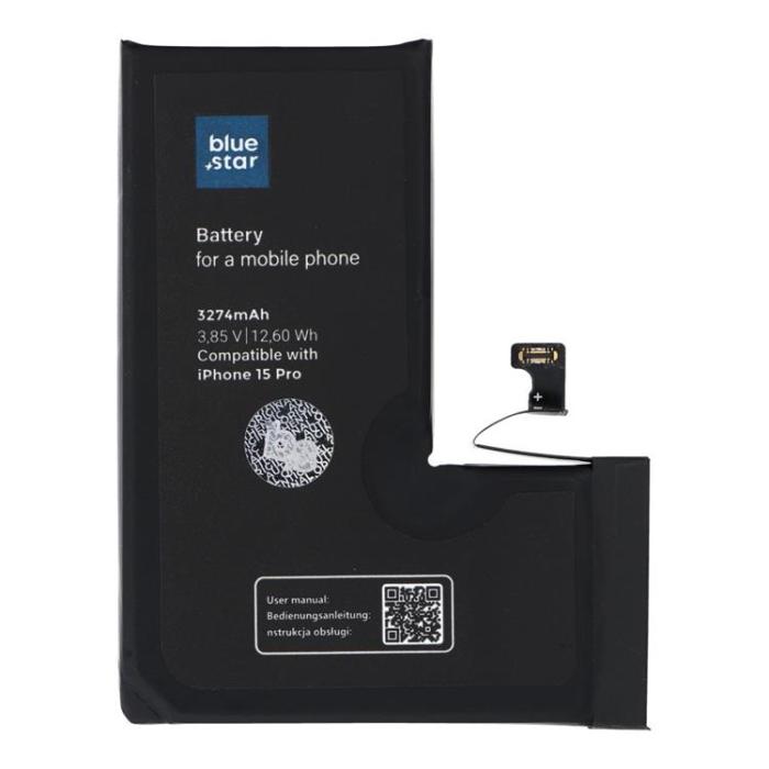 Blue Star - Blue Star iPhone 15 Pro Batteri 3274 mAh HQ