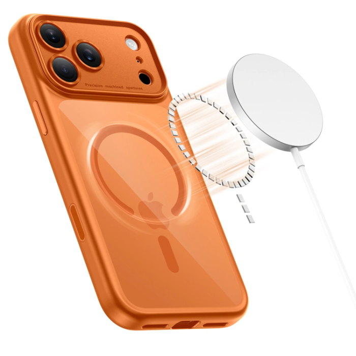 Tech-Protect - Tech-Protect iPhone 17 Pro Mobilskal Magsafe Peak - Orange/Clear