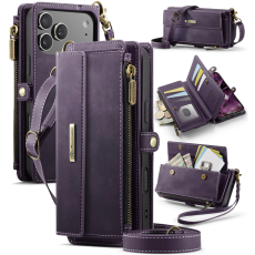 Caseme - CASEME iPhone 17 Pro Plånboksfodral Zipper RFID C39 - Lila
