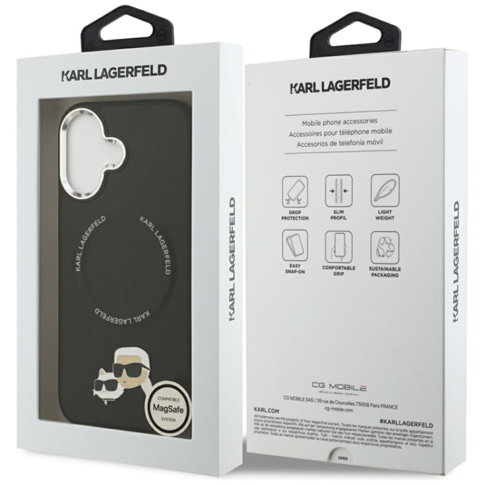 KARL LAGERFELD - Karl Lagerfeld iPhone 17 Mobilskal MagSafe Karl Och Choupette Pins