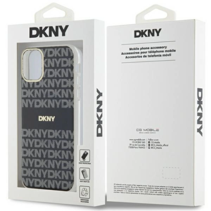 DKNY - DKNY iPhone 11/XR Mobilskal Magsafe IML Mono & Stripe - Svart