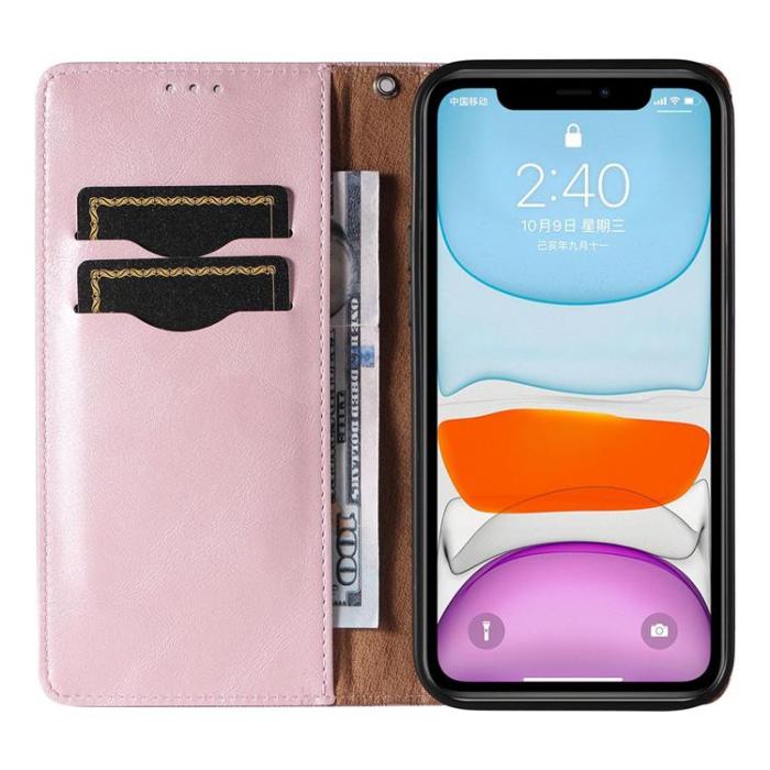 UTGATT1 - iPhone 13 Plånboksfodral Magnet Strap - Rosa