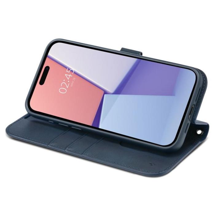 Spigen - Spigen iPhone 15 Pro Plånboksfodral 'S' Pro - Navy