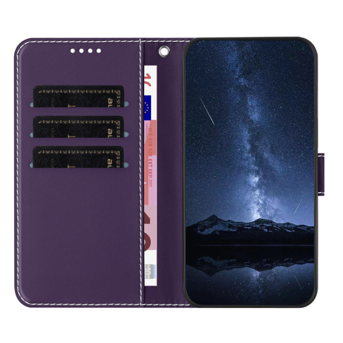 A-One Brand - Galaxy A17/A26 Plånboksfodral Färg Splicing Läder - Lila