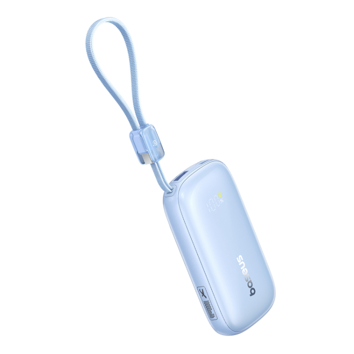 BASEUS - Baseus Powerbank 10000mAh 45W med USB-C till Lightning Kabel - Blå