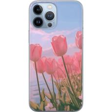 iSecrets - Genomskinligt Skal kompatibel med Apple iPhone 13 Pro Max med Rosa Tulpaner