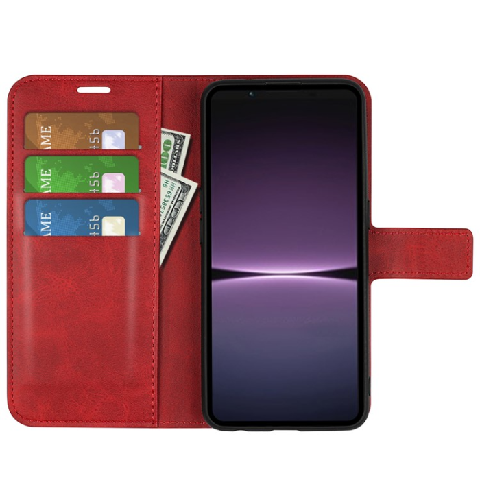 A-One Brand - Sony Xperia 1 V Plånboksfodral Folio Flip Calf - Röd