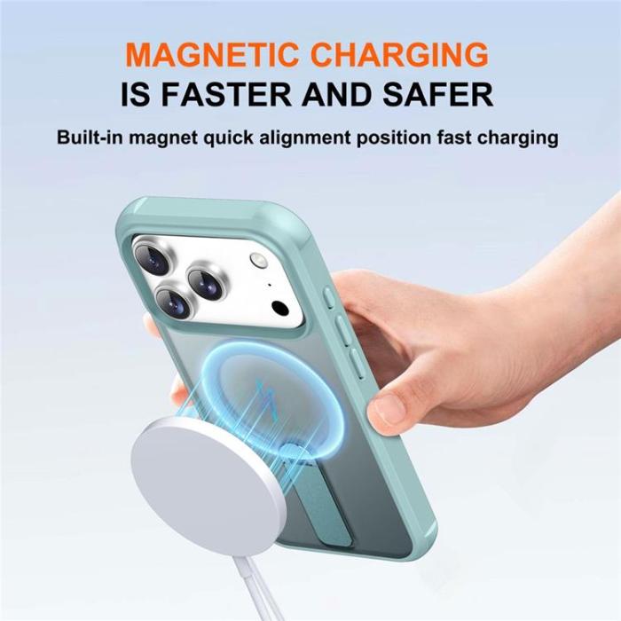 A-One Brand - iPhone 17 Pro Max Mobilskal MagSafe Kickstand - Lake Blå