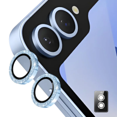ENKAY - ENKAY Galaxy Z Flip 7 Linsskydd Härdat Glas Glitter - Blå