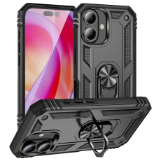 A-One Brand - iPhone 16 Plus Mobilskal med Kickstand - Svart