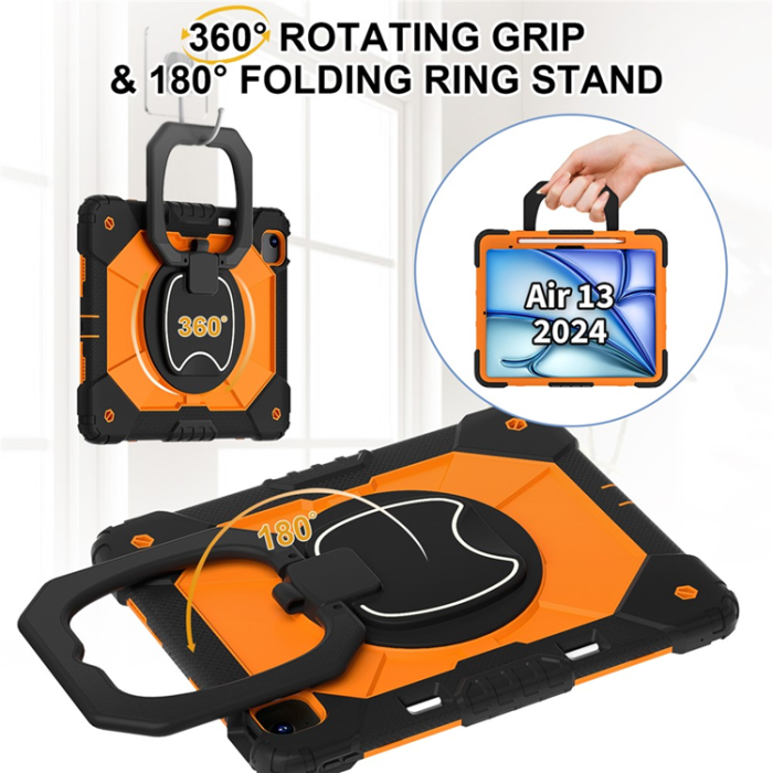 A-One Brand - iPad Air 13(2025/2024) Skal Kickstand - Svart/Orange
