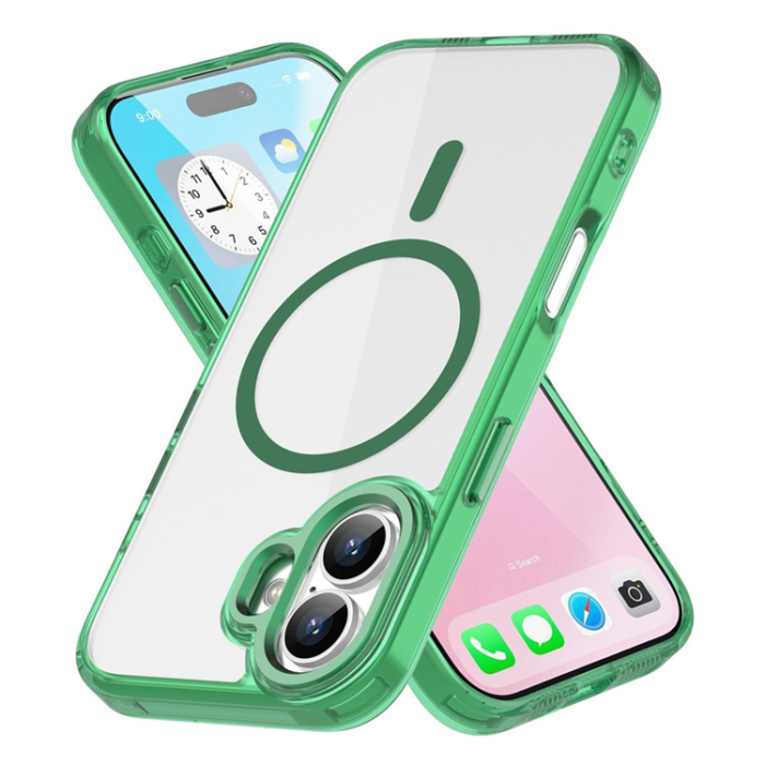 A-One Brand - iPhone 17 Mobilskal MagSafe TPU+PC Transparent - Grön