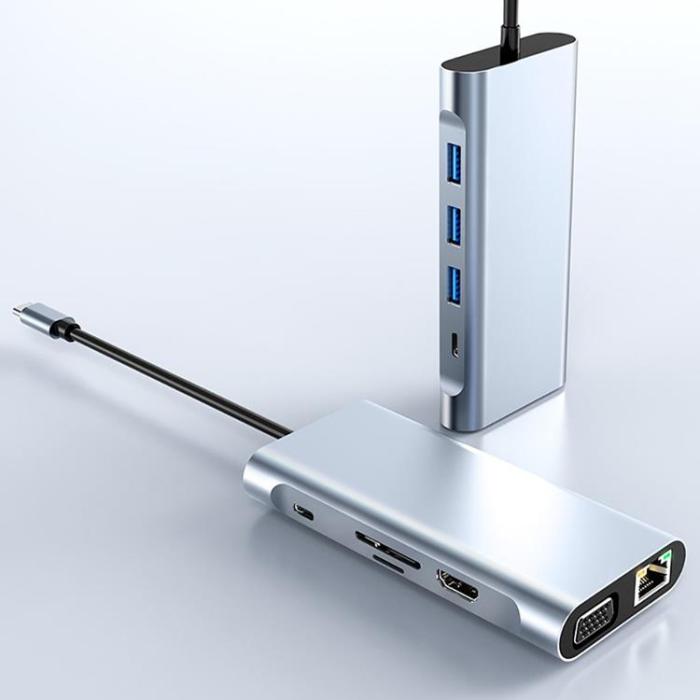 UTGATT1 - 10-in-1 V7-Hub Adapter - Grå