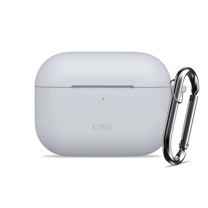 Tech-Protect - Tech-Protect Apple Airpods Pro 3 Skal Silikon Hook - Crayon Grå