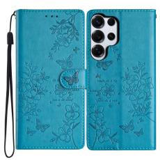 OEM - Samsung Galaxy S26 Ultra Pl&aring;nboksfodral Konstl&auml;der Flip Cover - Bl&aring;