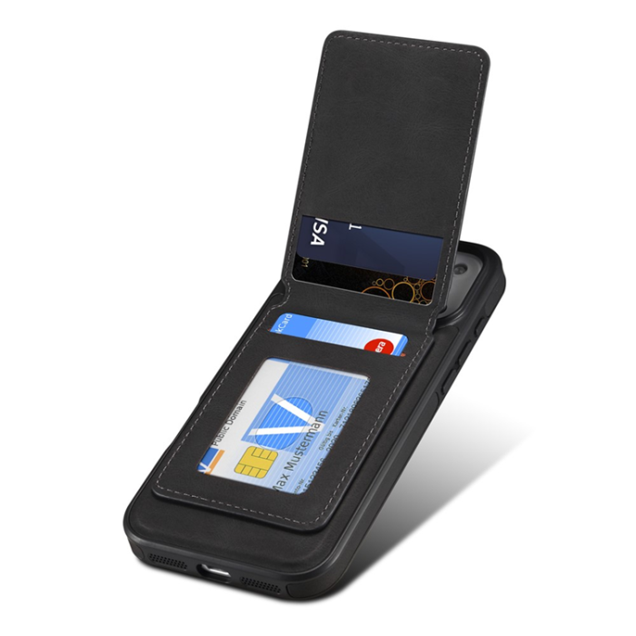 DENIOR - DENIOR D17 iPhone 17 Pro Mobilskal MagSafe Kortpåse - Svart