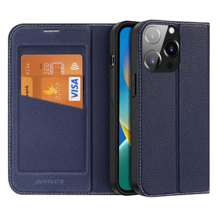 Dux Ducis - Dux Ducis iPhone 14 Pro Max Plånboksfodral Skin X2 - Blå