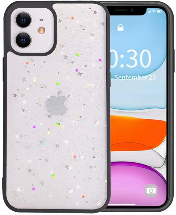 A-One Brand - Bling Star Glitter Skal till iPhone 11 - Svart