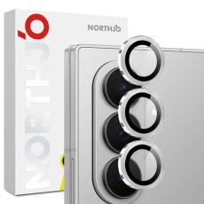 NORTHJO - NORTHJO Kameralinsskydd H&auml;rdat glas F&ouml;r Galaxy Z Fold 8 Metal Ring - Silver