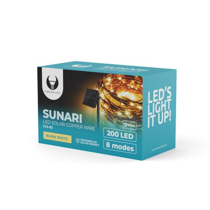 Forever Light - Forever Light SUNARI Solar Lampa LED Koppartråd 22m 600mAh Ni-MH