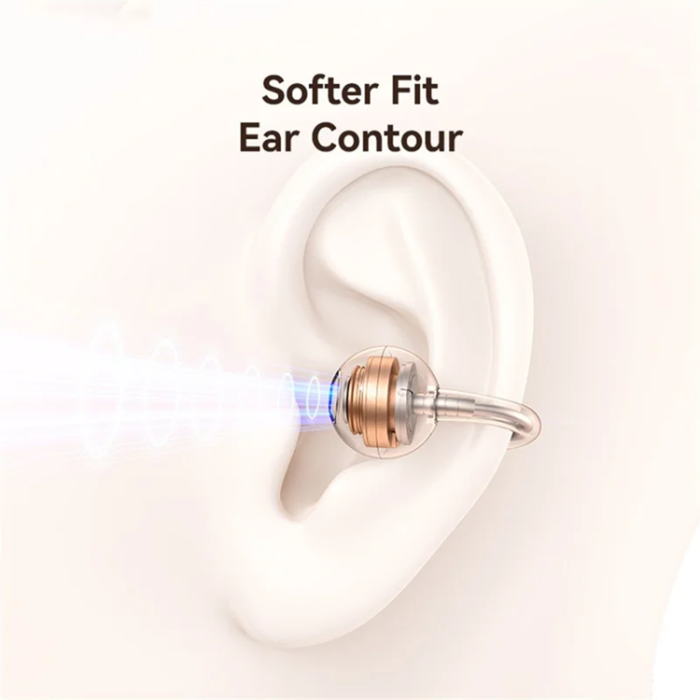 USAMS - USAMS Clip-On Trådlös Hörlurar Echo R03 Bluetooth 5.0 med 11 mm - Orange