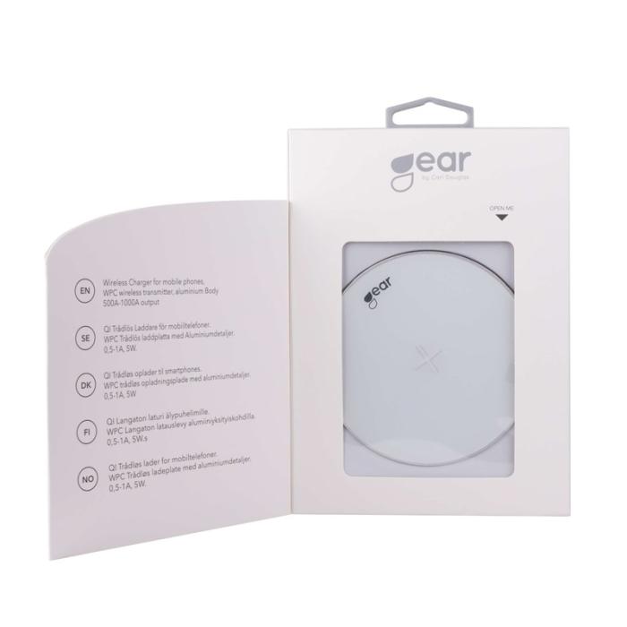 GEAR - GEAR Trådlös QI Laddare 220V 5W 1A - Vit