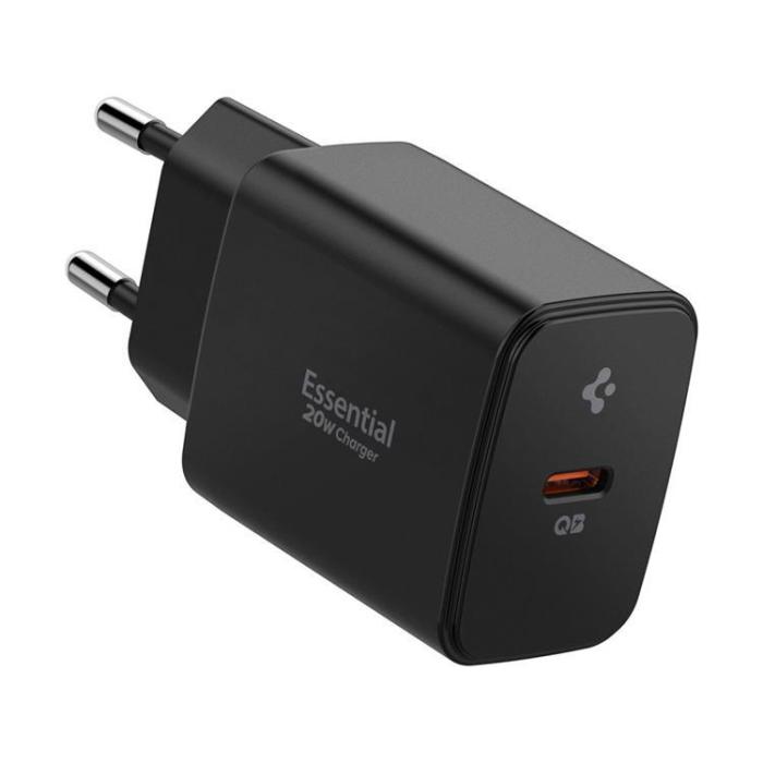 Spigen - Spigen Essential Snabbladdare EE201EU 1-Ports 20W - Svart
