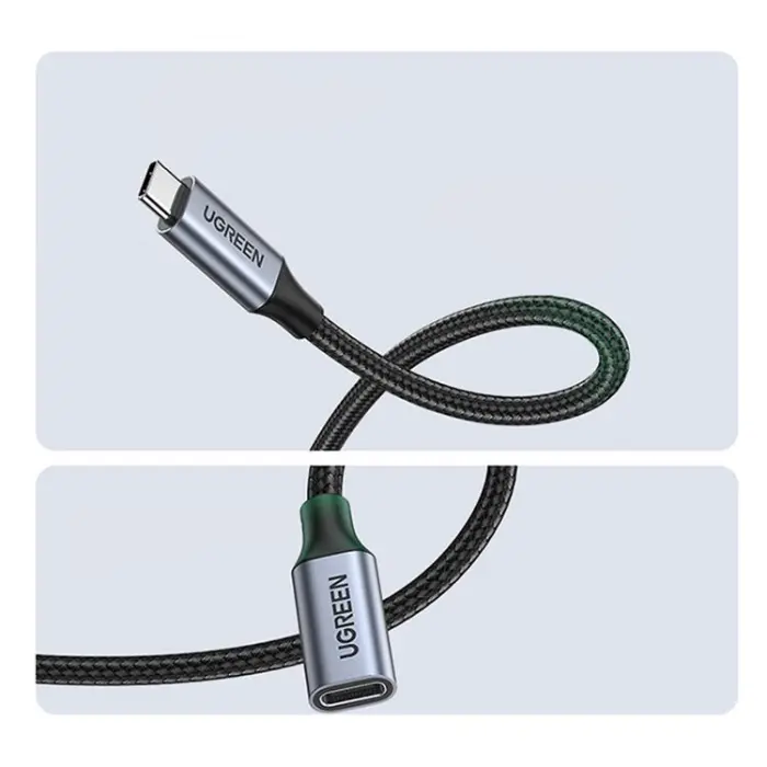 Ugreen - Ugreen Förlängning USB-C Hane Till USB-C Hona Kabel 1m - Grå