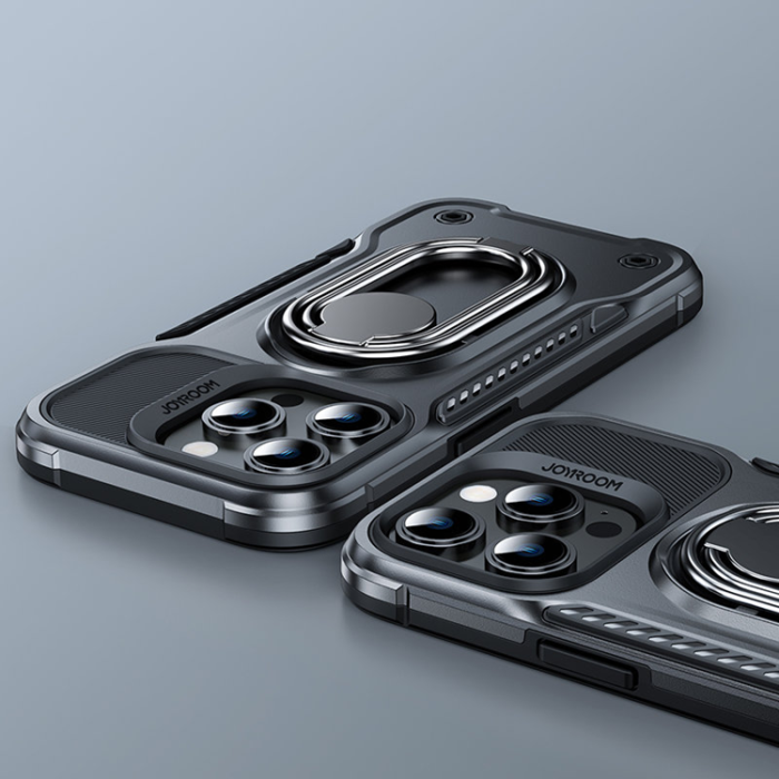 Joyroom - Joyroom iPhone 14 Pro Skal Ringhållare Dual Hinge - Svart