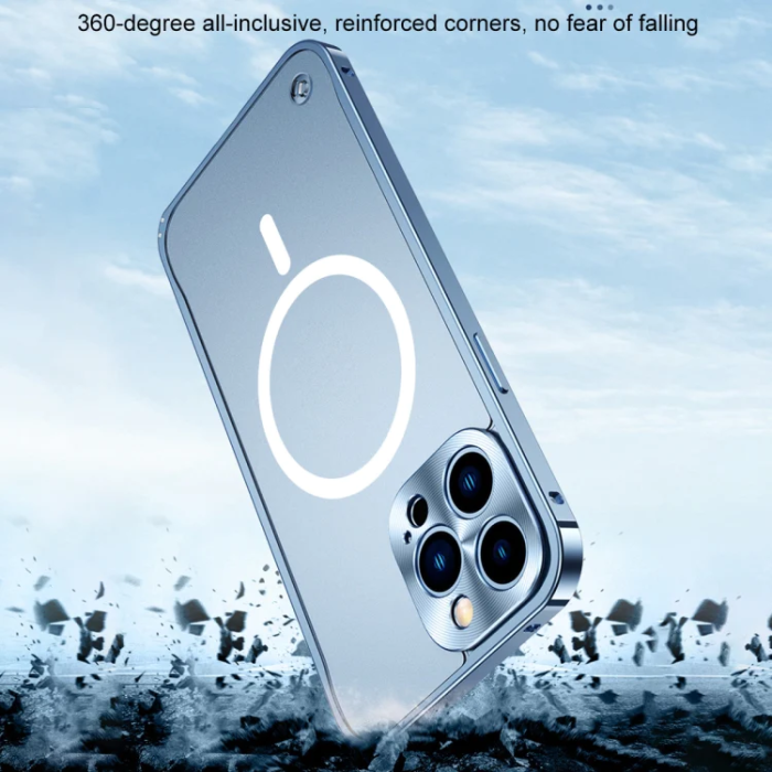 OEM - iPhone 14 Plus Skal Magsafe Metall Frame - Svart