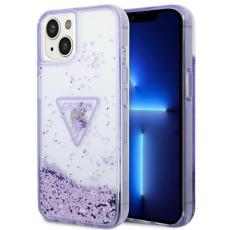 UTGATT1 - GUESS iPhone 14 Plus Skal Liquid Glitter Palm Collection - Lila