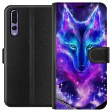 Gustaf - Pl&aring;nboksfodral till Huawei P20 Pro med Neon Varg