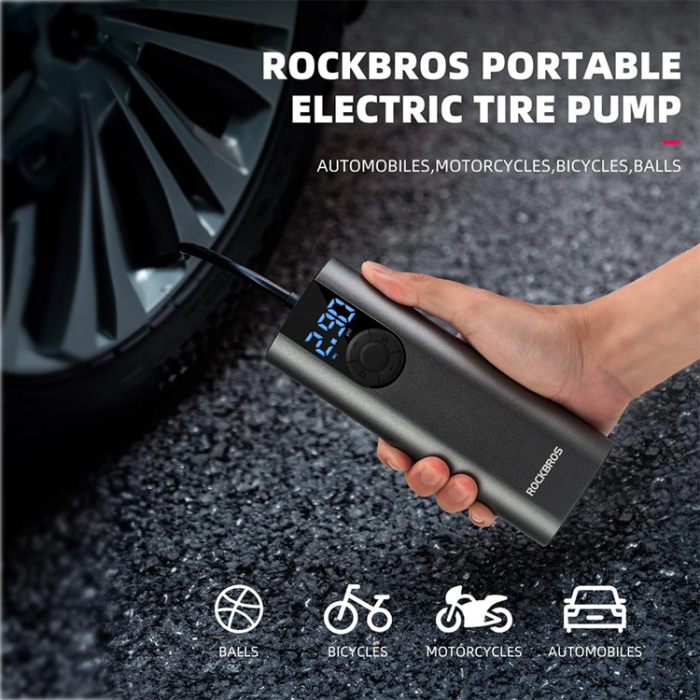 Rockbros - Rockbros Elektrisk Cykelpump - Svart