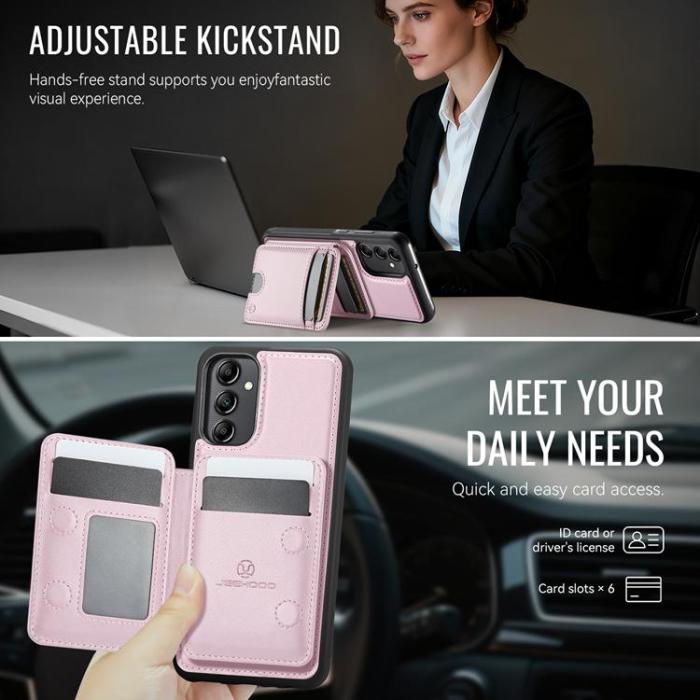 OEM - JEEHOOD Samsung Galaxy A34 5G Mobilskal KonstLäder - Rosa