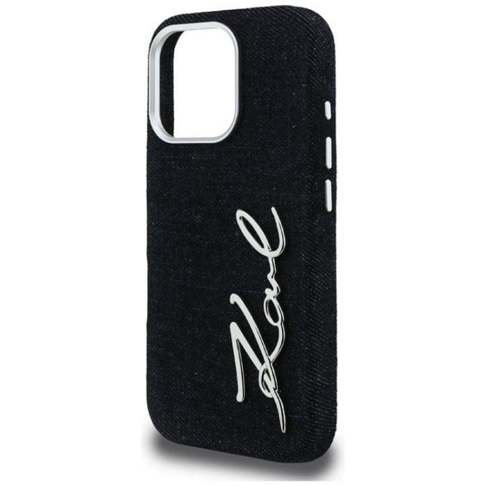 KARL LAGERFELD - Karl Lagerfeld Mobilskal För iPhone 16 Pro Jeans Signature Logo - Svart