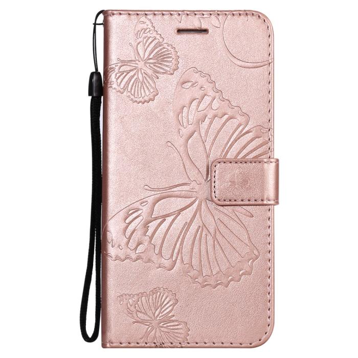 OEM - Fjärilar Plånboksfodral iPhone 13 Pro Max - Rose Gold