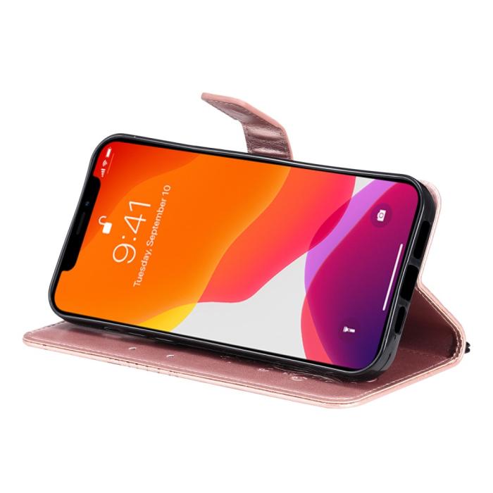 OEM - Fjärilar Plånboksfodral iPhone 13 Pro Max - Rose Gold